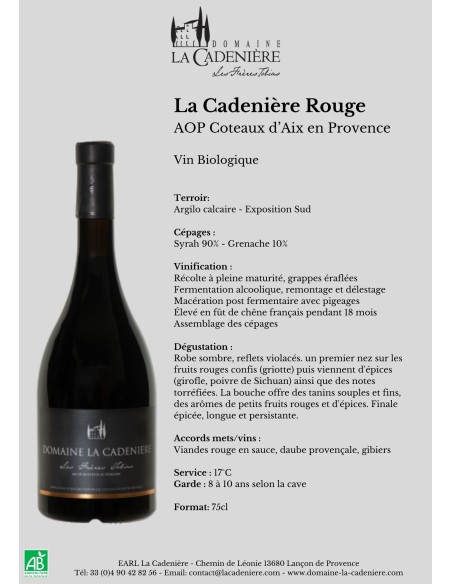 La Cadenière Rouge 2023 75cl