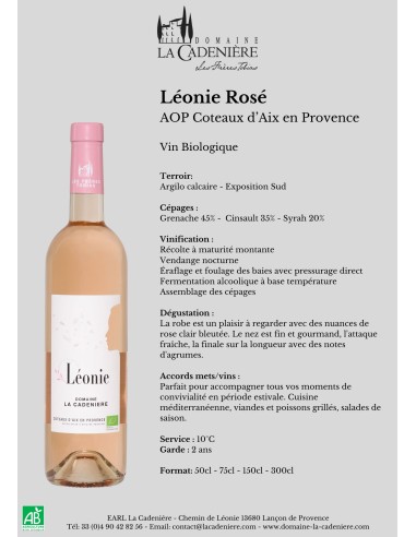 Léonie Rosé 2019 75cl Léonie Rosé 2019 75cl