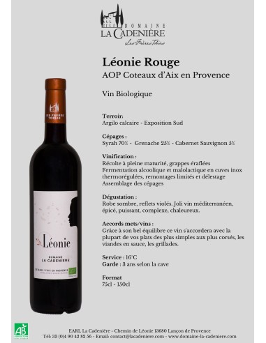 Léonie Rouge 2018 75cl Léonie Rouge 2018 75cl