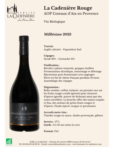 La Cadenière Rouge 2023 75cl