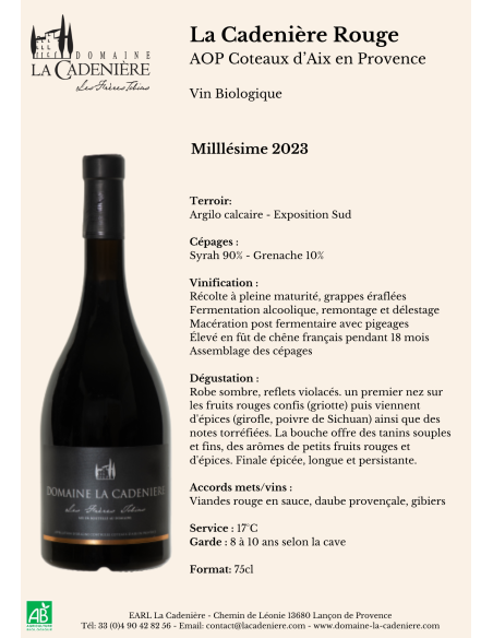 La Cadenière Rouge 2023 75cl