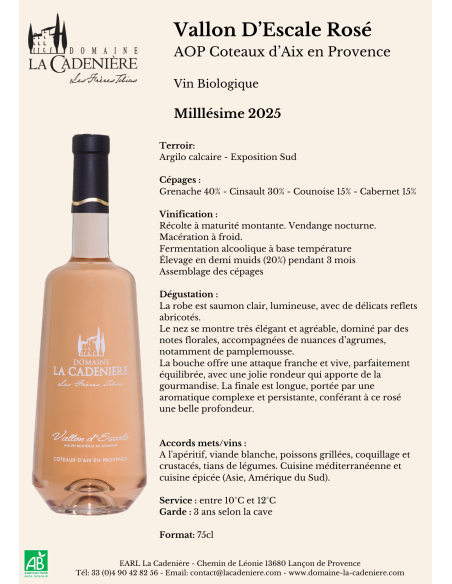 Vallon d'Escale Rosé 75cl