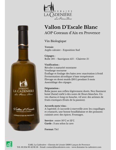 Vallon d'Escale Blanc 75cl